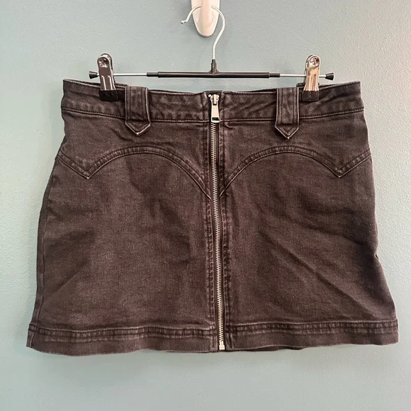No Boundaries Black Denim Skirt with zipper detail western mini skirt Size 9 - Picture 1 of 4